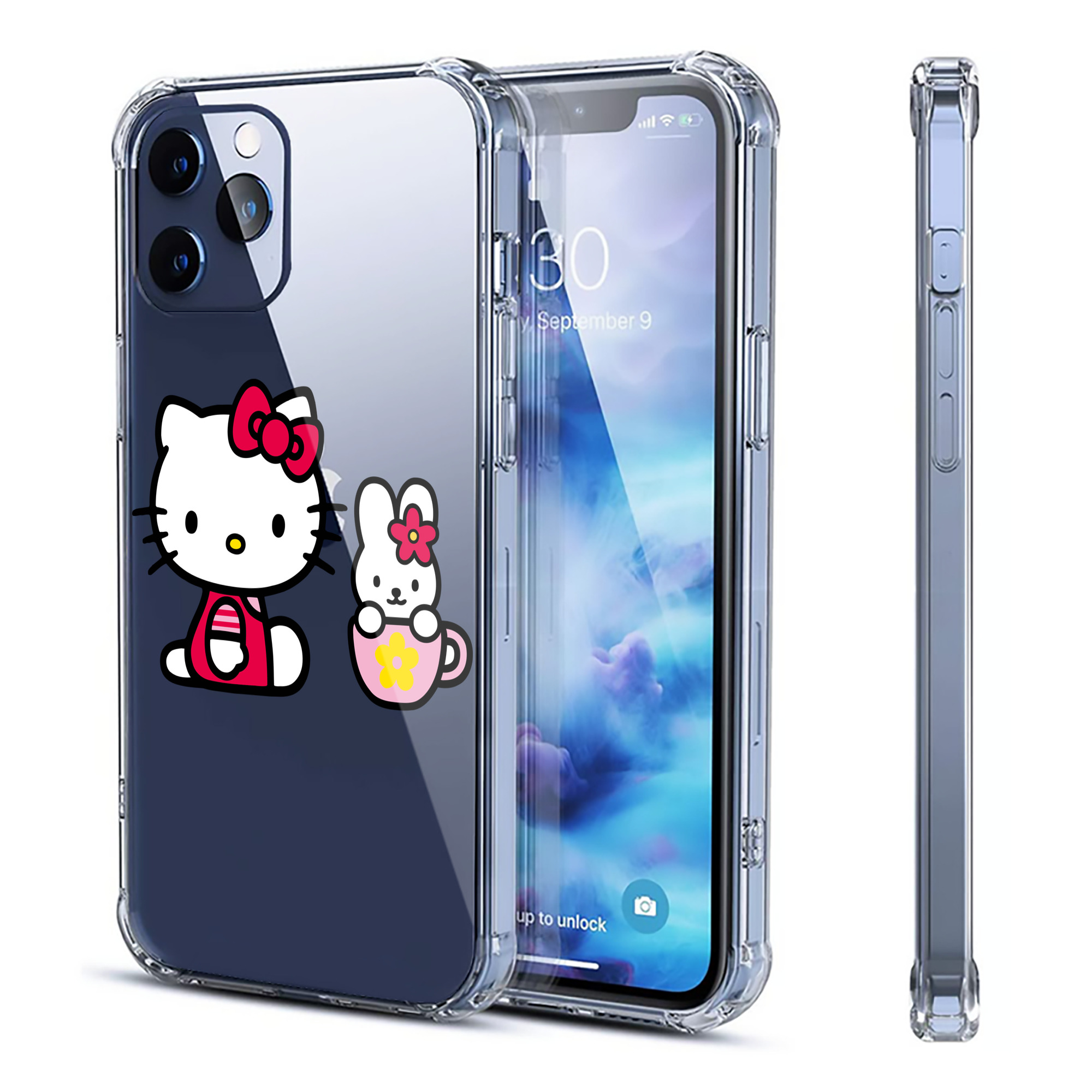 （画像用） Hello Kitty ハローキティ 【iPhone 12シリーズ対応】透明スマホケース（クリアソフトケース）